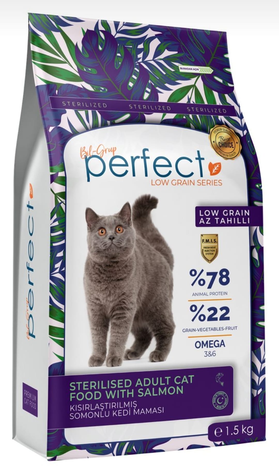Perfect Az Tahıllı Süper Premium Sterilised Kedi Maması 1,5 Kg